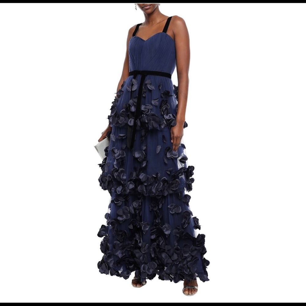 NWT Marchesa Notte Gown Size 2 Navy dress